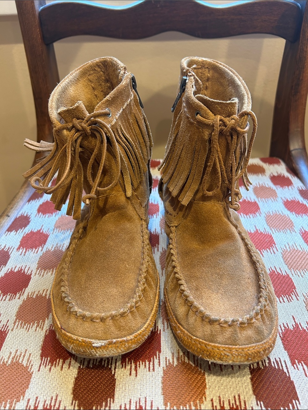 UGG Women's Fringe Suede Ankle Booties - Brown